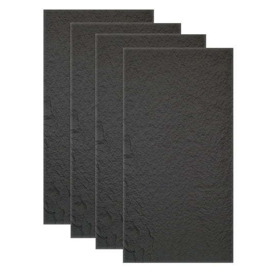 Set 4 x Panou Decorativ 3D, Naimeed D5736, ultrausor, design elegant, PU, 120 x 60 x 3 cm, Negru