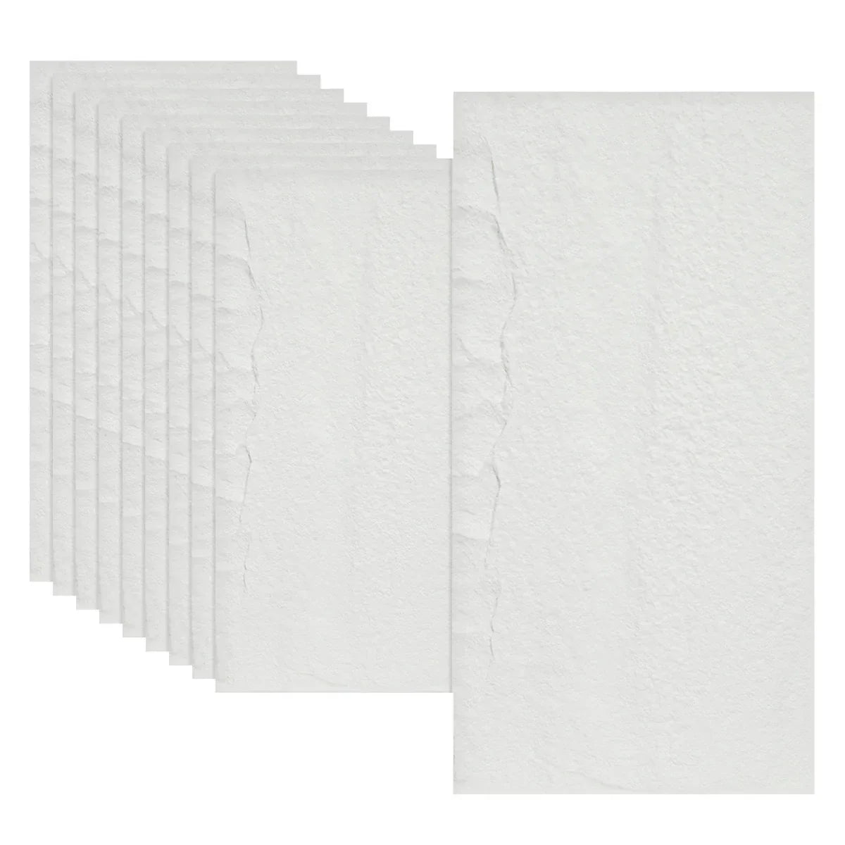 Set 10 x Panou Decorativ 3D, Naimeed D5738, ultrausor, design elegant, PU, 120 x 60 x 3 cm, Alb
