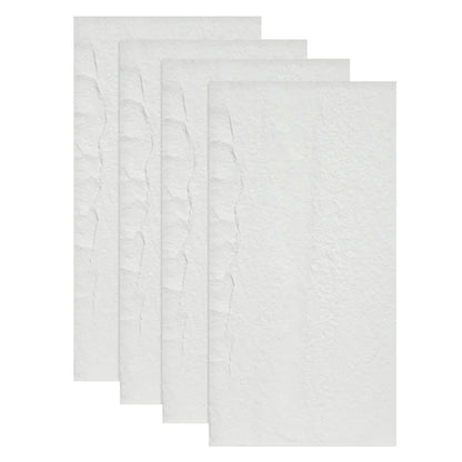 Set 4 x Panou Decorativ 3D, Naimeed D5738, ultrausor, design elegant, PU, 120 x 60 x 3 cm, Alb