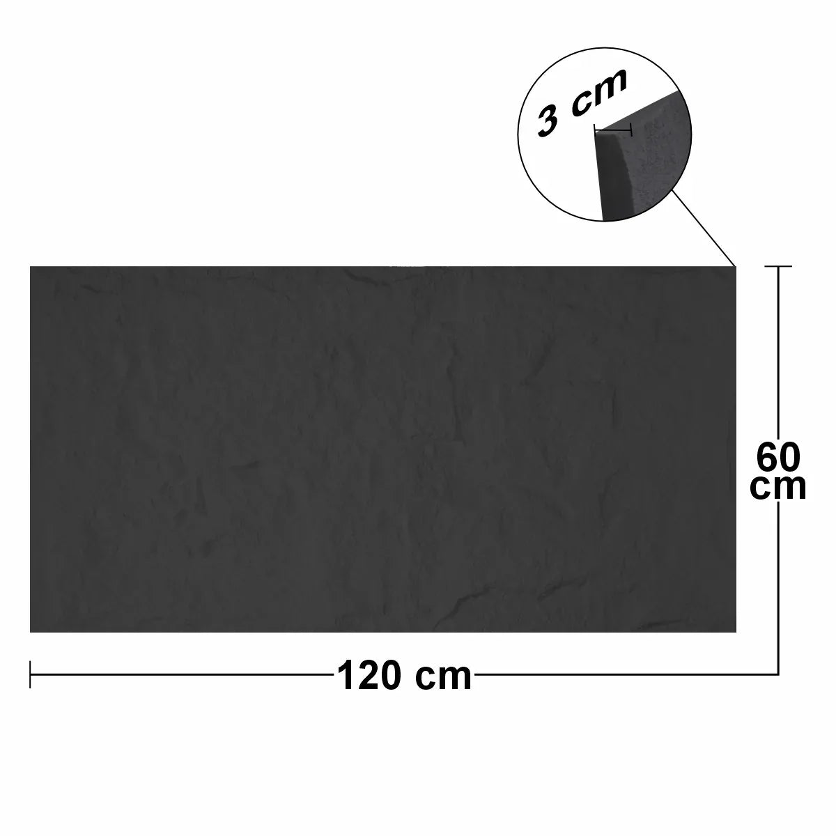 Set 10 x Panou Decorativ 3D, Naimeed D5746, ultrausor, design elegant, PU, 120 x 60 x 3 cm, Negru