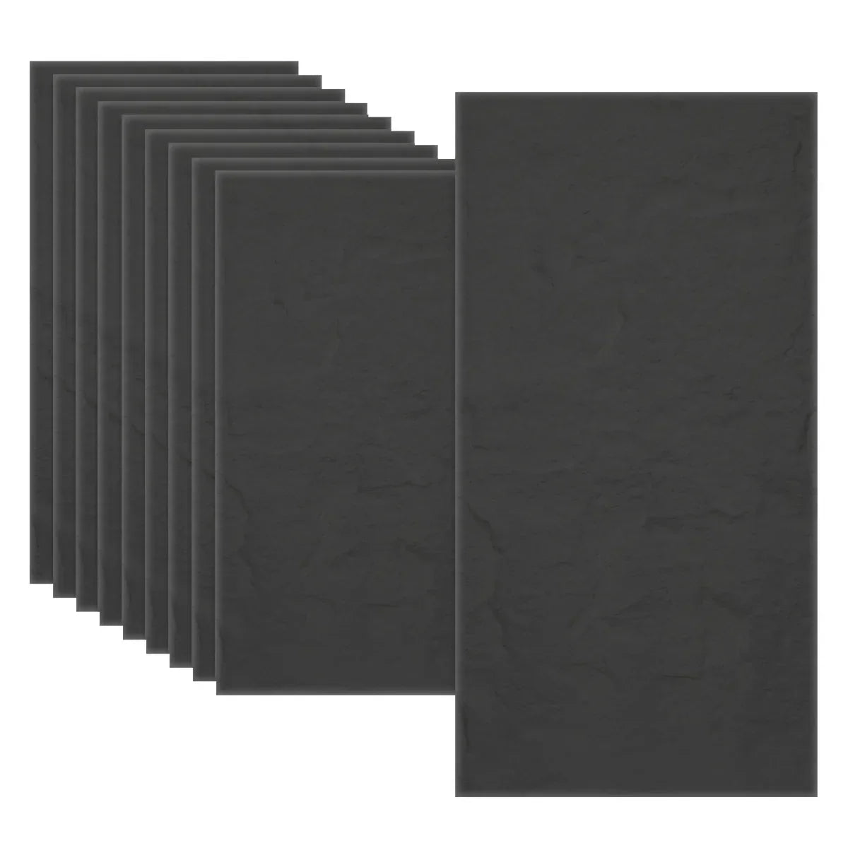 Set 10 x Panou Decorativ 3D, Naimeed D5746, ultrausor, design elegant, PU, 120 x 60 x 3 cm, Negru
