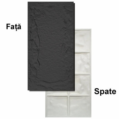 Set 3 x Panou Decorativ 3D, Naimeed D5751, ultrausor, design elegant, PU, 120 x 60 x 5 cm, Negru