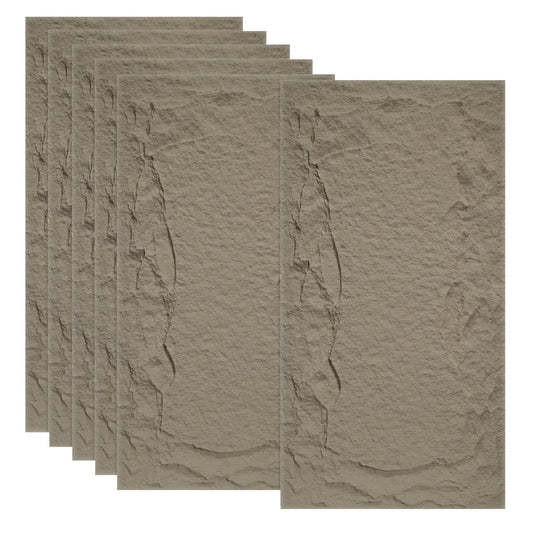 Set 6 x Panou Decorativ 3D, Naimeed D5752, ultrausor, design elegant, PU, 120 x 60 x 5 cm, Maro