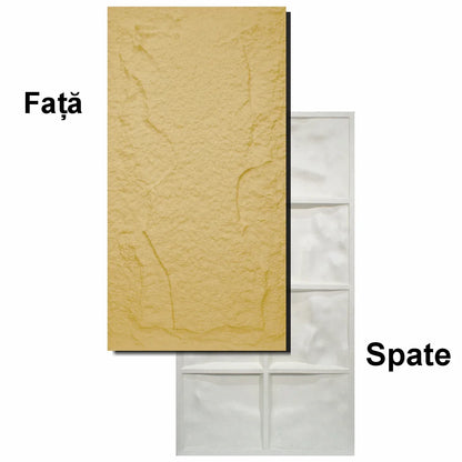 Set 3 x Panou Decorativ 3D, Naimeed D5754, ultrausor, design elegant, PU, 120 x 60 x 5 cm, Crem