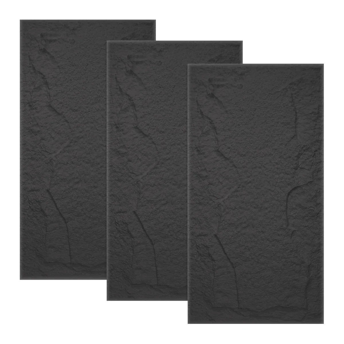 Set 3 x Panou Decorativ 3D, Naimeed D5756, ultrausor, design elegant, PU, 120 x 60 x 5 cm, Negru