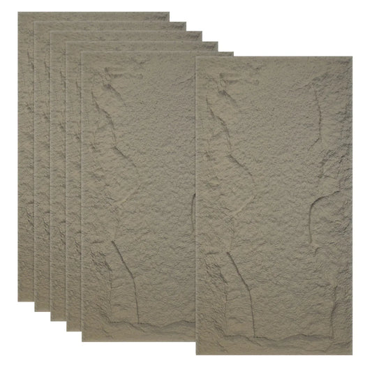 Set 6 x Panou Decorativ 3D, Naimeed D5757, ultrausor, design elegant, PU, 120 x 60 x 5 cm, Maro