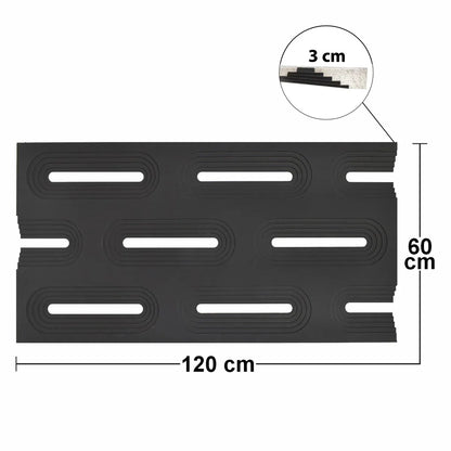 Set 8 x Panou Decorativ 3D, Naimeed D5765, ultrausor, design elegant, PU, 120 x 60 x 3 cm, Negru