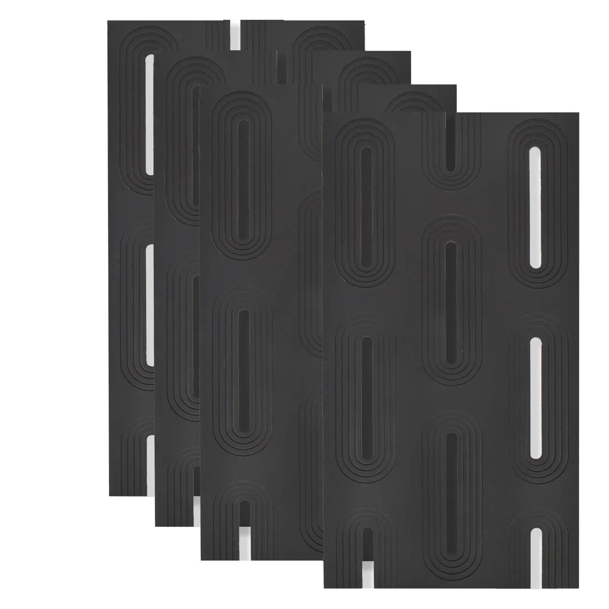 Set 4 x Panou Decorativ 3D, Naimeed D5765, ultrausor, design elegant, PU, 120 x 60 x 3 cm, Negru