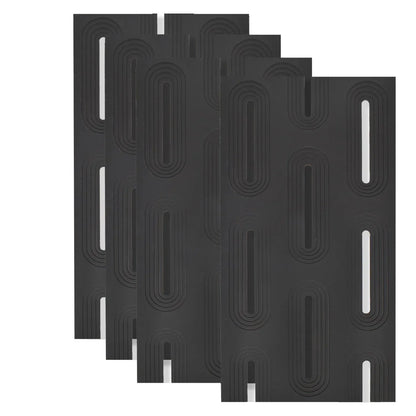 Set 4 x Panou Decorativ 3D, Naimeed D5765, ultrausor, design elegant, PU, 120 x 60 x 3 cm, Negru