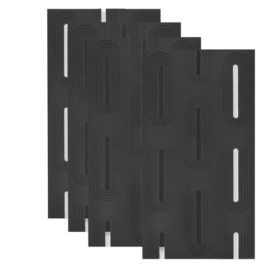 Set 4 x Panou Decorativ 3D, Naimeed D5765, ultrausor, design elegant, PU, 120 x 60 x 3 cm, Negru
