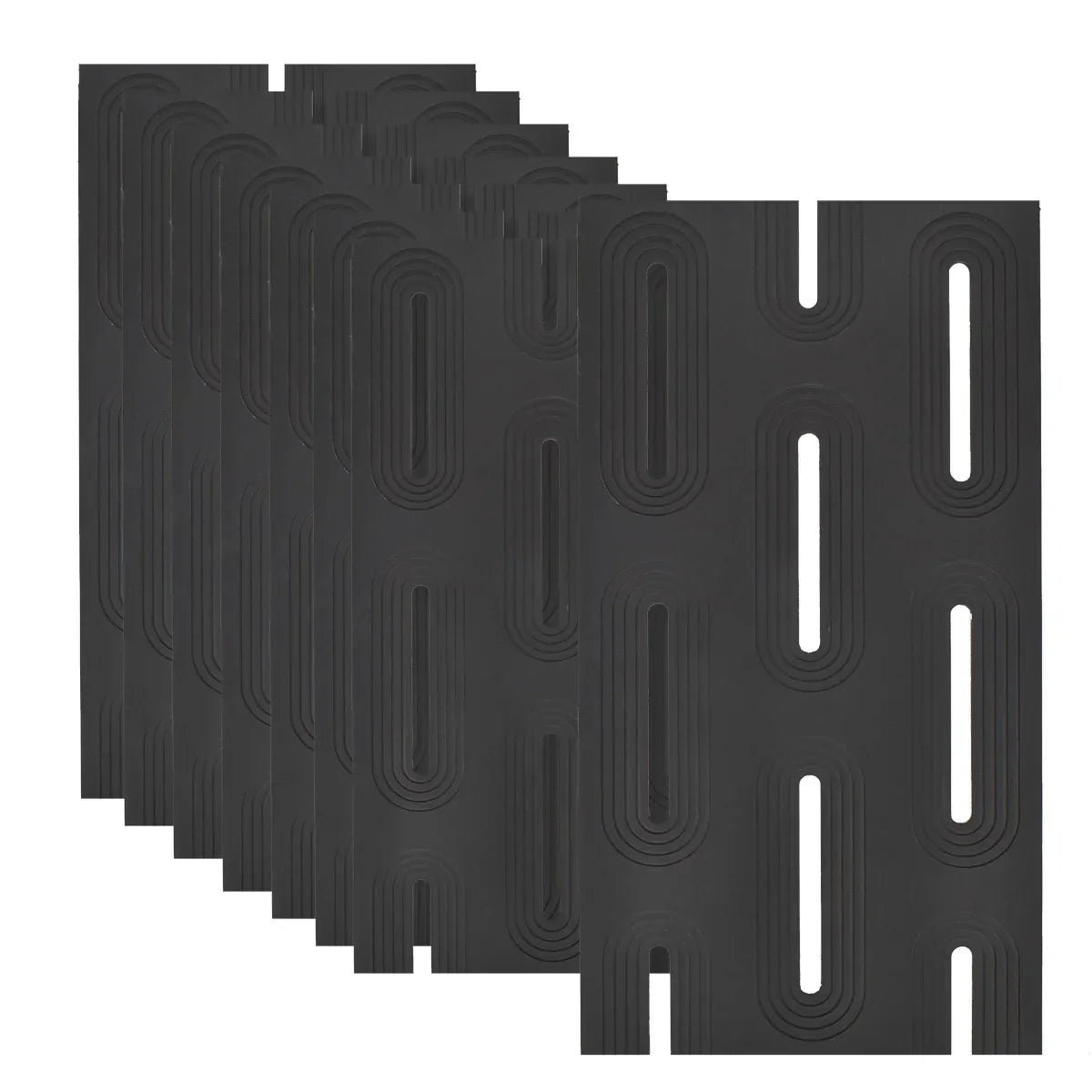 Set 8 x Panou Decorativ 3D, Naimeed D5765, ultrausor, design elegant, PU, 120 x 60 x 3 cm, Negru