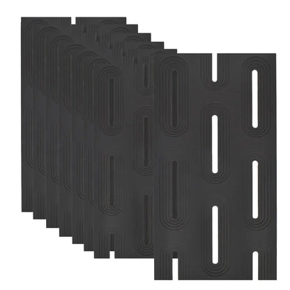 Set 8 x Panou Decorativ 3D, Naimeed D5765, ultrausor, design elegant, PU, 120 x 60 x 3 cm, Negru