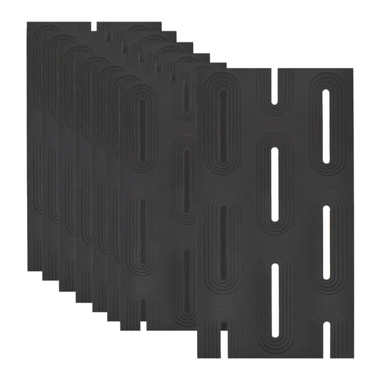 Set 8 x Panou Decorativ 3D, Naimeed D5765, ultrausor, design elegant, PU, 120 x 60 x 3 cm, Negru
