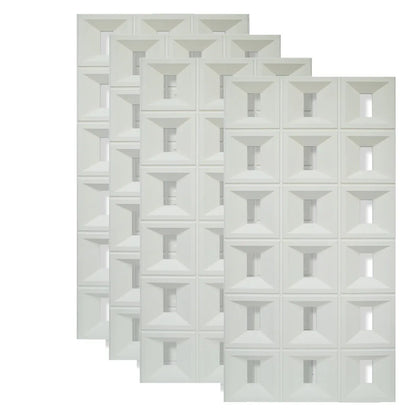Set 4 x Panou Decorativ 3D, Naimeed D5767, ultrausor, design elegant, PU, 120 x 60 x 3 cm, Alb