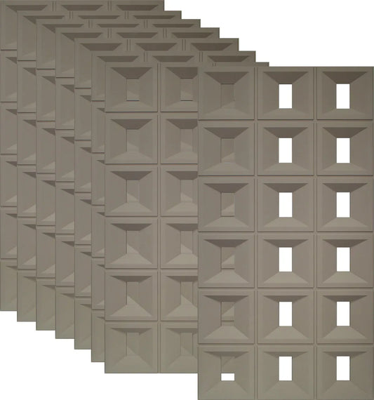 Set 8 x Panou Decorativ 3D, Naimeed D5769, ultrausor, design elegant, PU, 120 x 60 x 3 cm, Maro