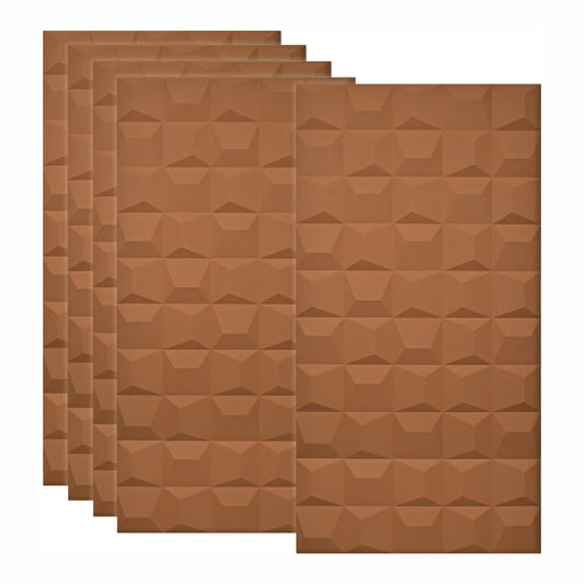 Set 5 x Panou Decorativ 3D, Naimeed D5771, ultrausor, design elegant, PU, 120 x 60 x 2.5 cm, Caramiziu
