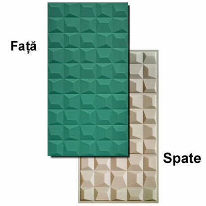 Set 12 x Panou Decorativ 3D, Naimeed D5772, ultrausor, design elegant, PU, 120 x 60 x 2.5 cm, Turcoaz