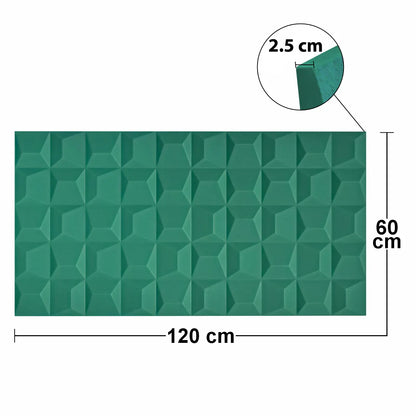 Set 5 x Panou Decorativ 3D, Naimeed D5772, ultrausor, design elegant, PU, 120 x 60 x 2.5 cm, Turcoaz