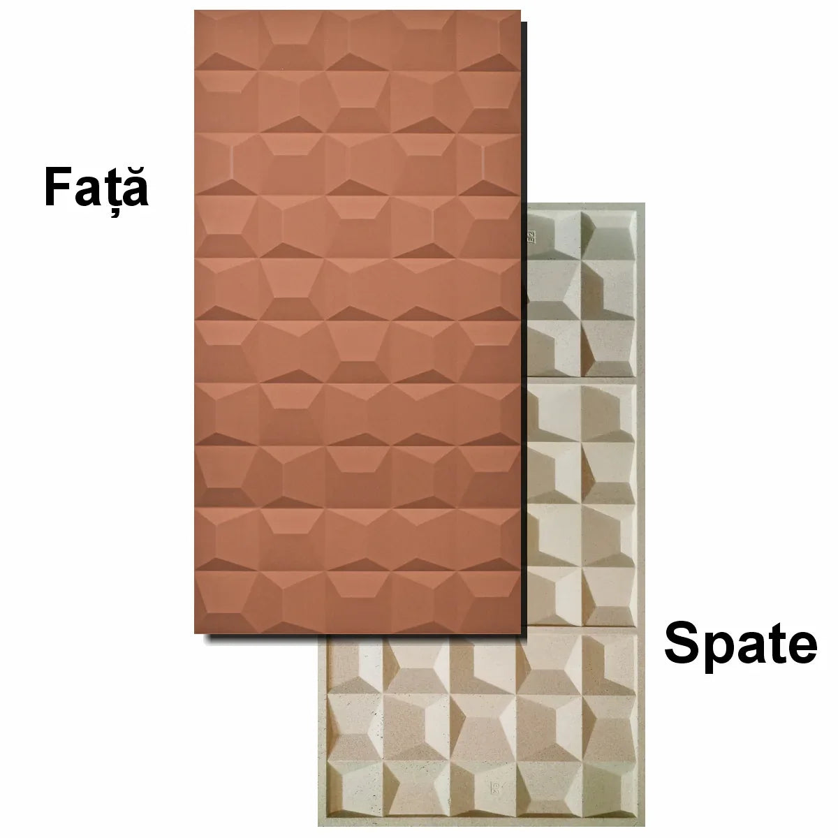Set 5 x Panou Decorativ 3D, Naimeed D5773, ultrausor, design elegant, PU, 120 x 60 x 2.5 cm, Caramiziu inchis
