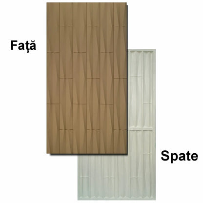 Set 5 x Panou Decorativ 3D, Naimeed D5774, ultrausor, design elegant, PU, 120 x 60 x 2.5 cm, Maro