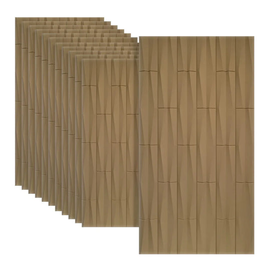 Set 12 x Panou Decorativ 3D, Naimeed D5774, ultrausor, design elegant, PU, 120 x 60 x 2.5 cm, Maro