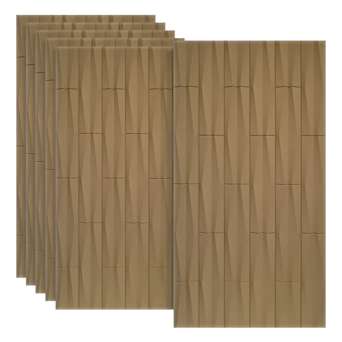 Set 6 x Panou Decorativ 3D, Naimeed D5774, ultrausor, design elegant, PU, 120 x 60 x 2.5 cm, Maro