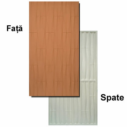 Set 12 x Panou Decorativ 3D, Naimeed D5775, ultrausor, design elegant, PU, 120 x 60 x 2.5 cm, Portocaliu