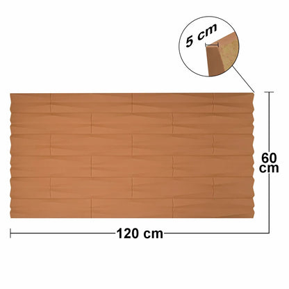 Set 5 x Panou Decorativ 3D, Naimeed D5775, ultrausor, design elegant, PU, 120 x 60 x 2.5 cm, Portocaliu