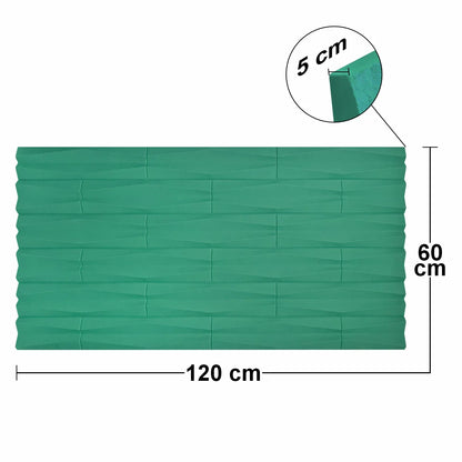 Set 12 x Panou Decorativ 3D, Naimeed D5776, ultrausor, design elegant, PU, 120 x 60 x 2.5 cm, Turcoaz