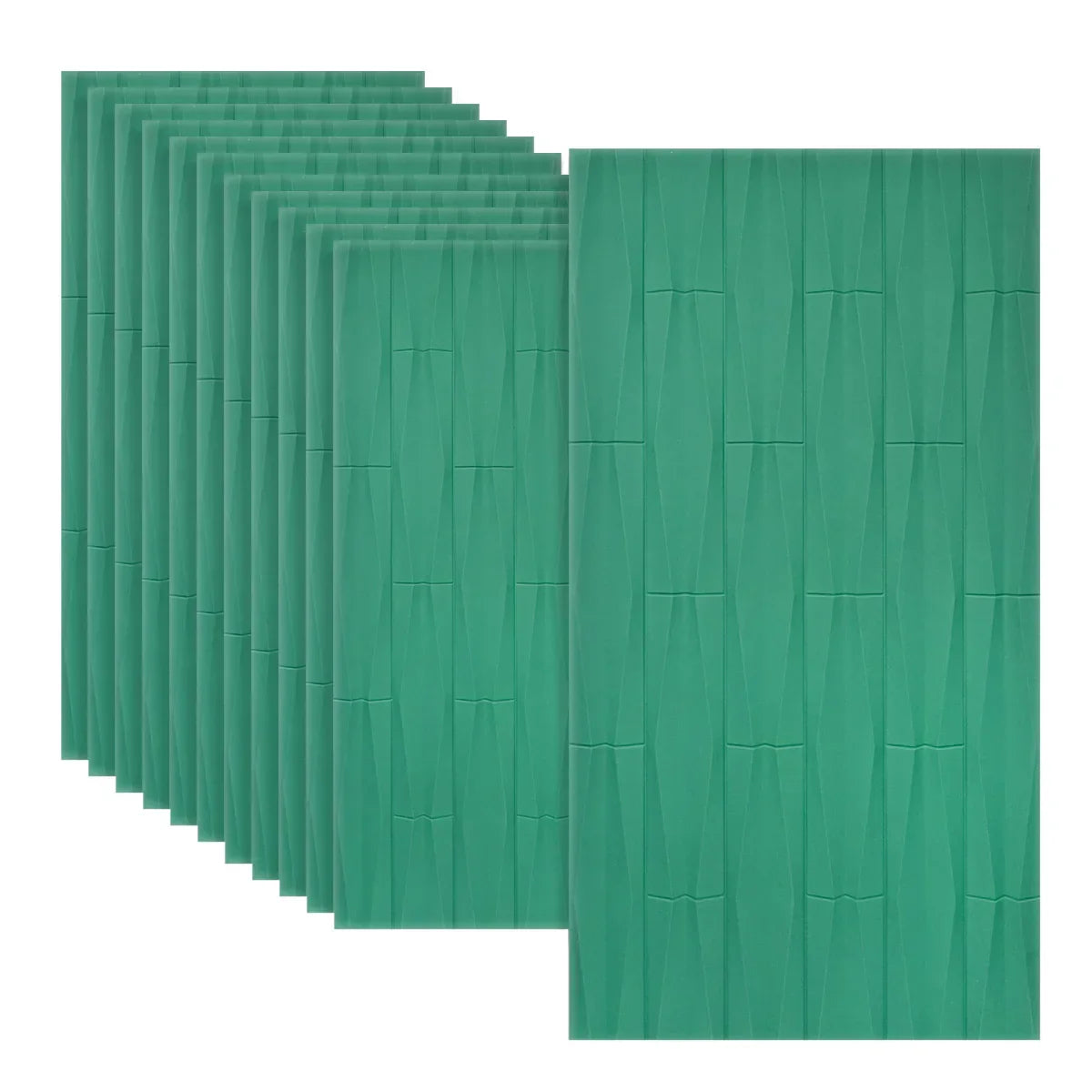 Set 12 x Panou Decorativ 3D, Naimeed D5776, ultrausor, design elegant, PU, 120 x 60 x 2.5 cm, Turcoaz