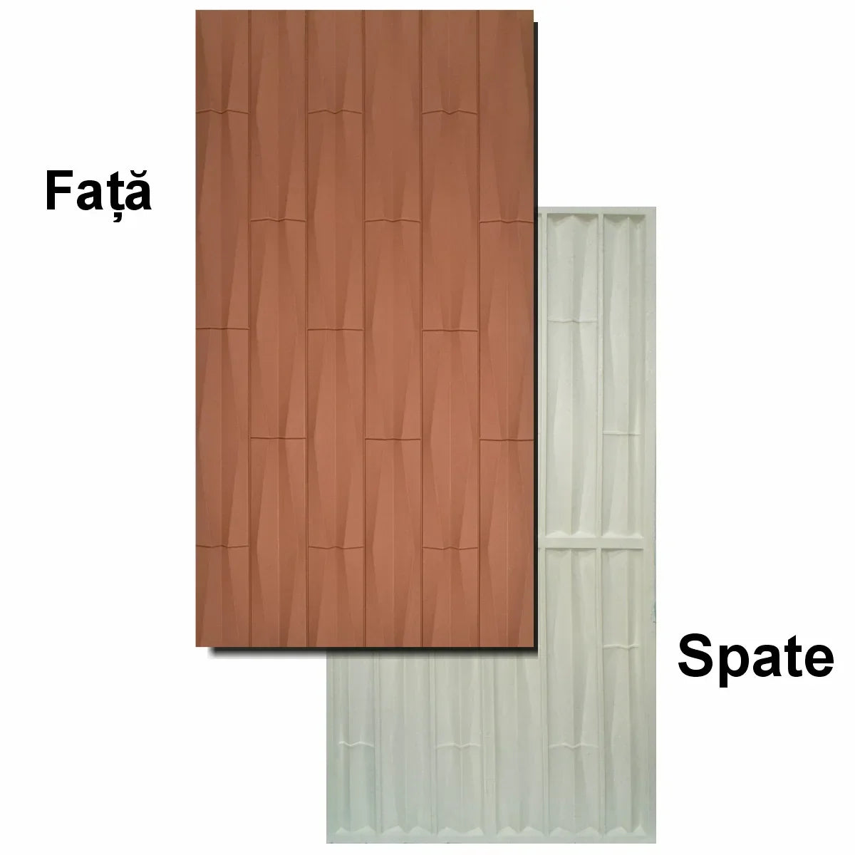 Set 6 x Panou Decorativ 3D, Naimeed D5777, ultrausor, design elegant, PU, 120 x 60 x 2.5 cm, Caramiziu
