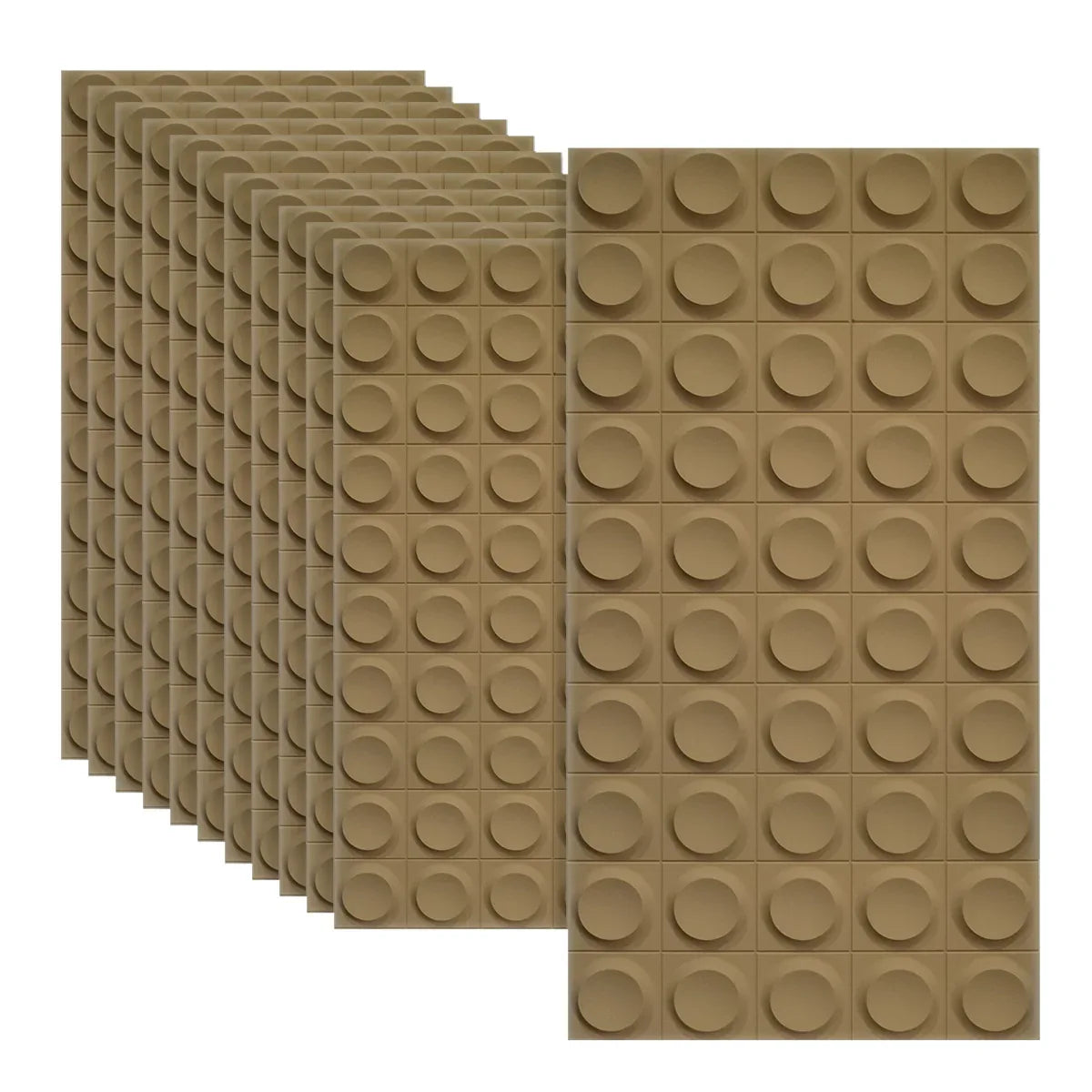 Set 12 x Panou Decorativ 3D, Naimeed D5778, ultrausor, design elegant, PU, 120 x 60 x 2.5 cm, Maro
