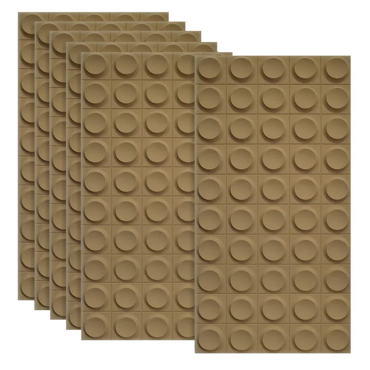 Set 6 x Panou Decorativ 3D, Naimeed D5778, ultrausor, design elegant, PU, 120 x 60 x 2.5 cm, Maro
