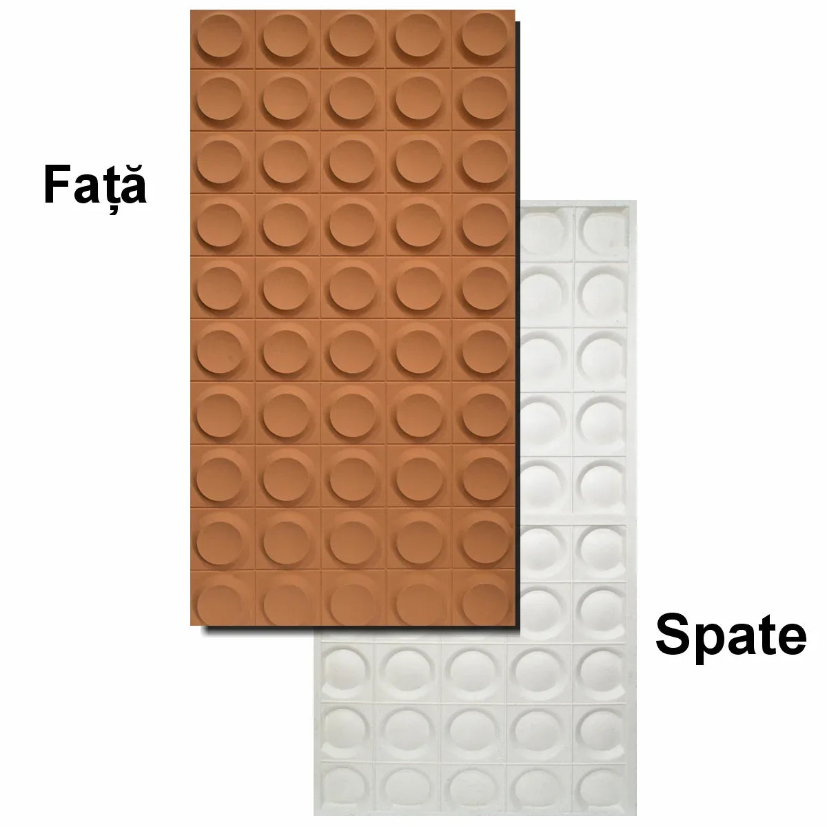 Set 12 x Panou Decorativ 3D, Naimeed D5779, ultrausor, design elegant, PU, 120 x 60 x 2.5 cm, Portocaliu