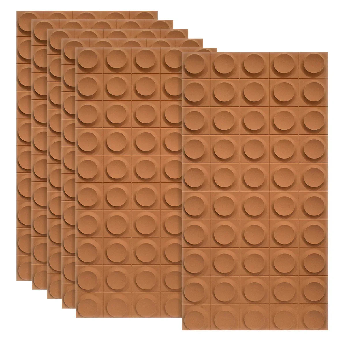 Set 6 x Panou Decorativ 3D, Naimeed D5779, ultrausor, design elegant, PU, 120 x 60 x 2.5 cm, Portocaliu