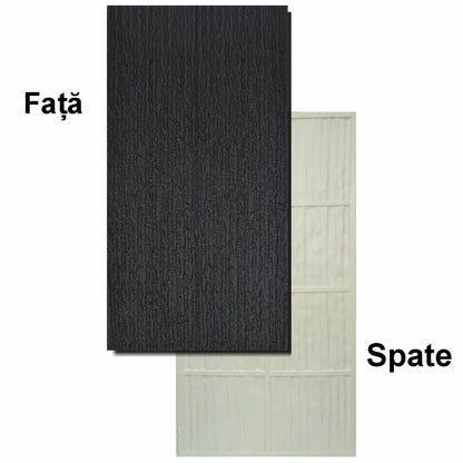 Set 12 x Panou Decorativ 3D, Naimeed D5785, ultrausor, design modern, PU, 120 x 60 x 2.5 cm, Negru