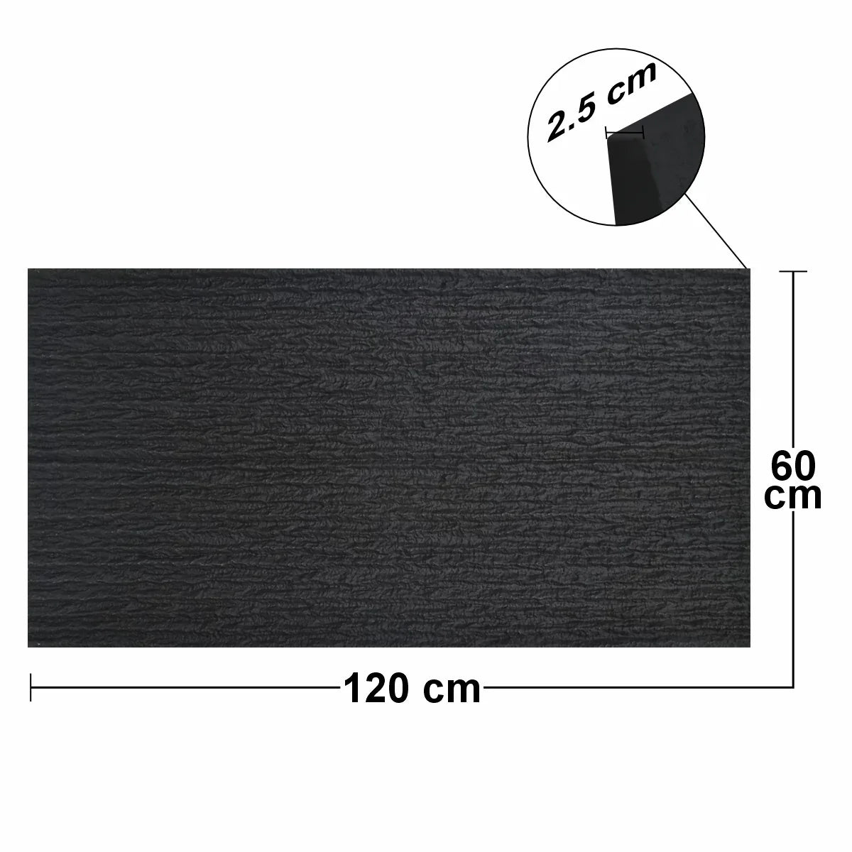 Set 12 x Panou Decorativ 3D, Naimeed D5785, ultrausor, design modern, PU, 120 x 60 x 2.5 cm, Negru