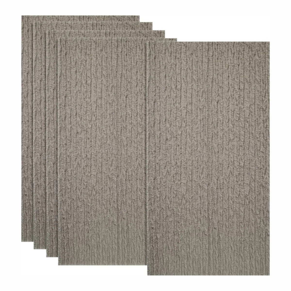Set 5 x Panou Decorativ 3D, Naimeed D5786, ultrausor, design modern, PU, 120 x 60 x 2.5 cm, Crem