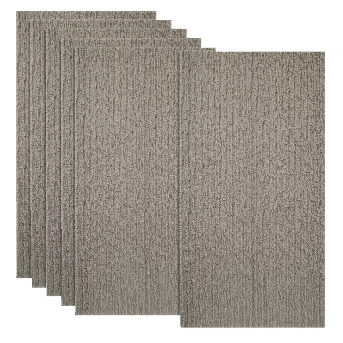 Set 6 x Panou Decorativ 3D, Naimeed D5786, ultrausor, design modern, PU, 120 x 60 x 2.5 cm, Crem