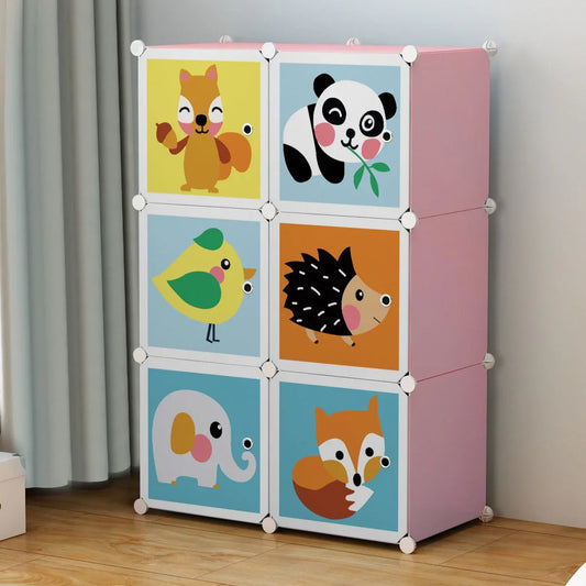 Dulap Modular Copii, 6 Usi, D5792, Roz