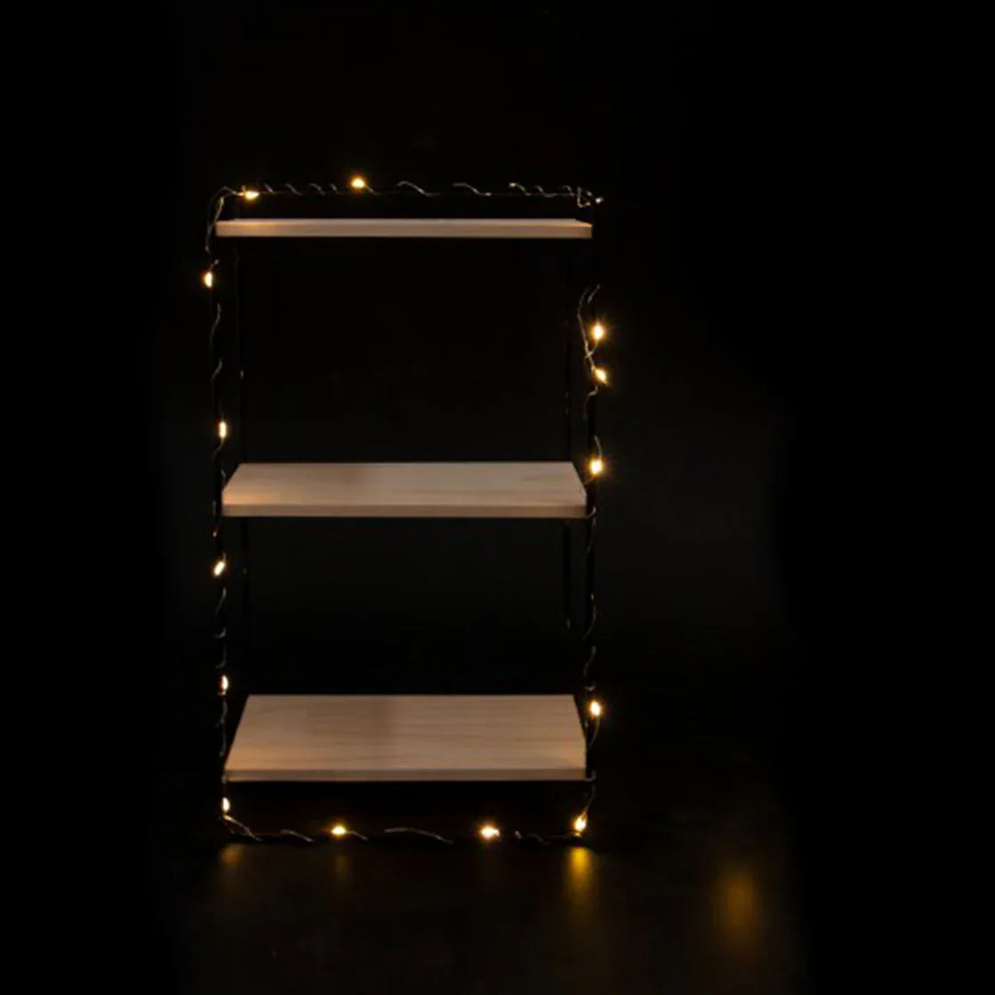 Etajera Suspendata, Luminite Led, Negru, Naimeed D57N, 40x23x12 cm