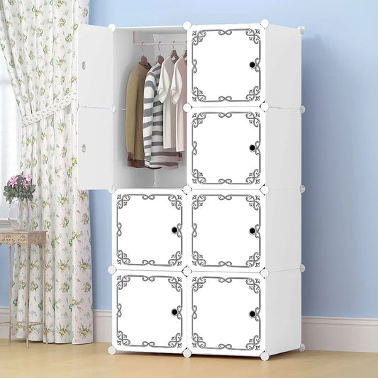 Dulap Modular, 8 Usi, D5816, Alb