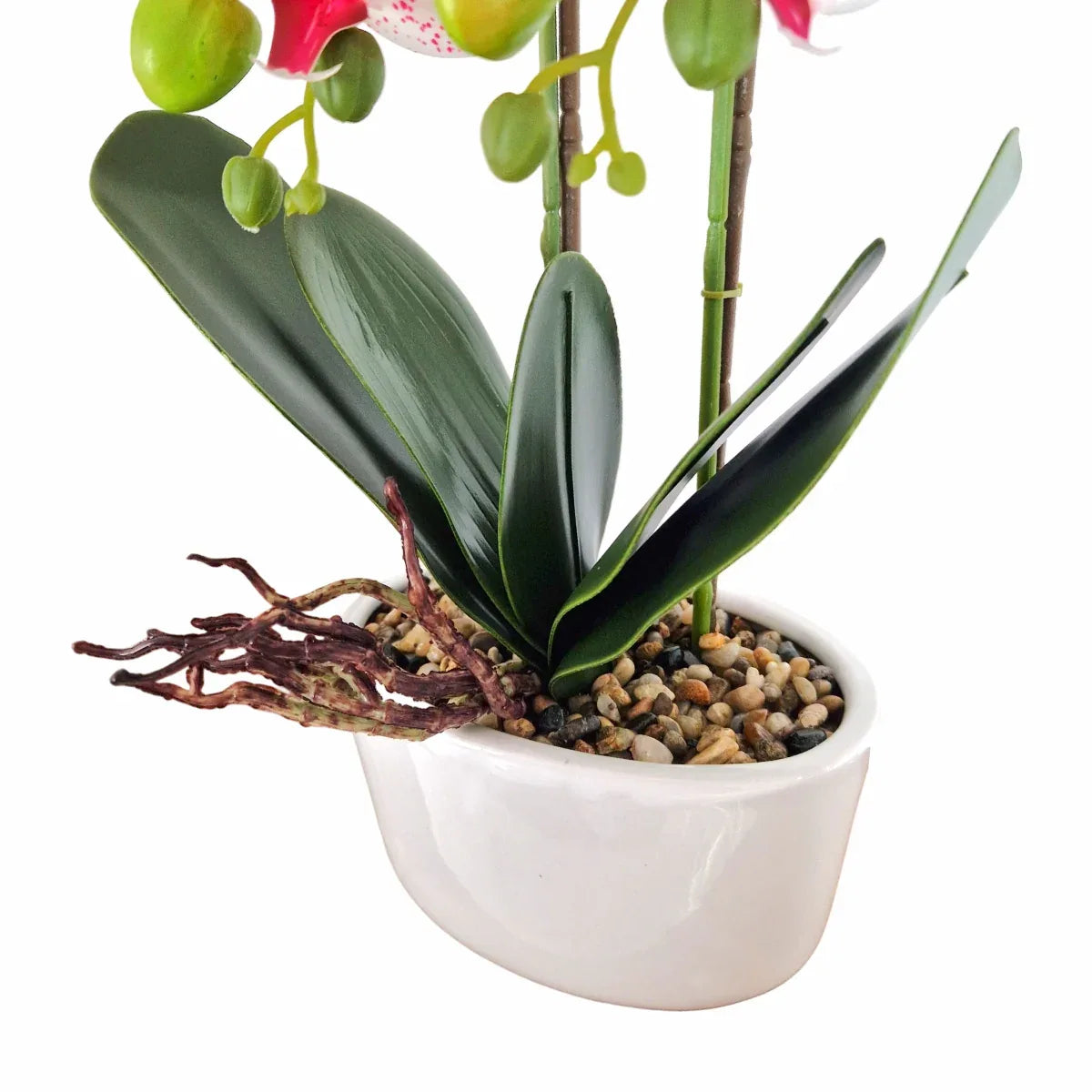 Orhidee cu aspect natural in ghiveci ceramic, 50 cm, Naimeed D5819, Roz