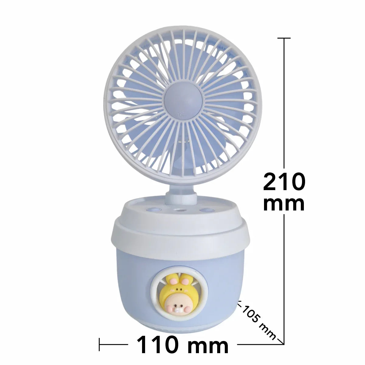 Ventilator si Umidificator, cu acumulator, Naimeed D5833, USB, Albastru, 110x210x105mm