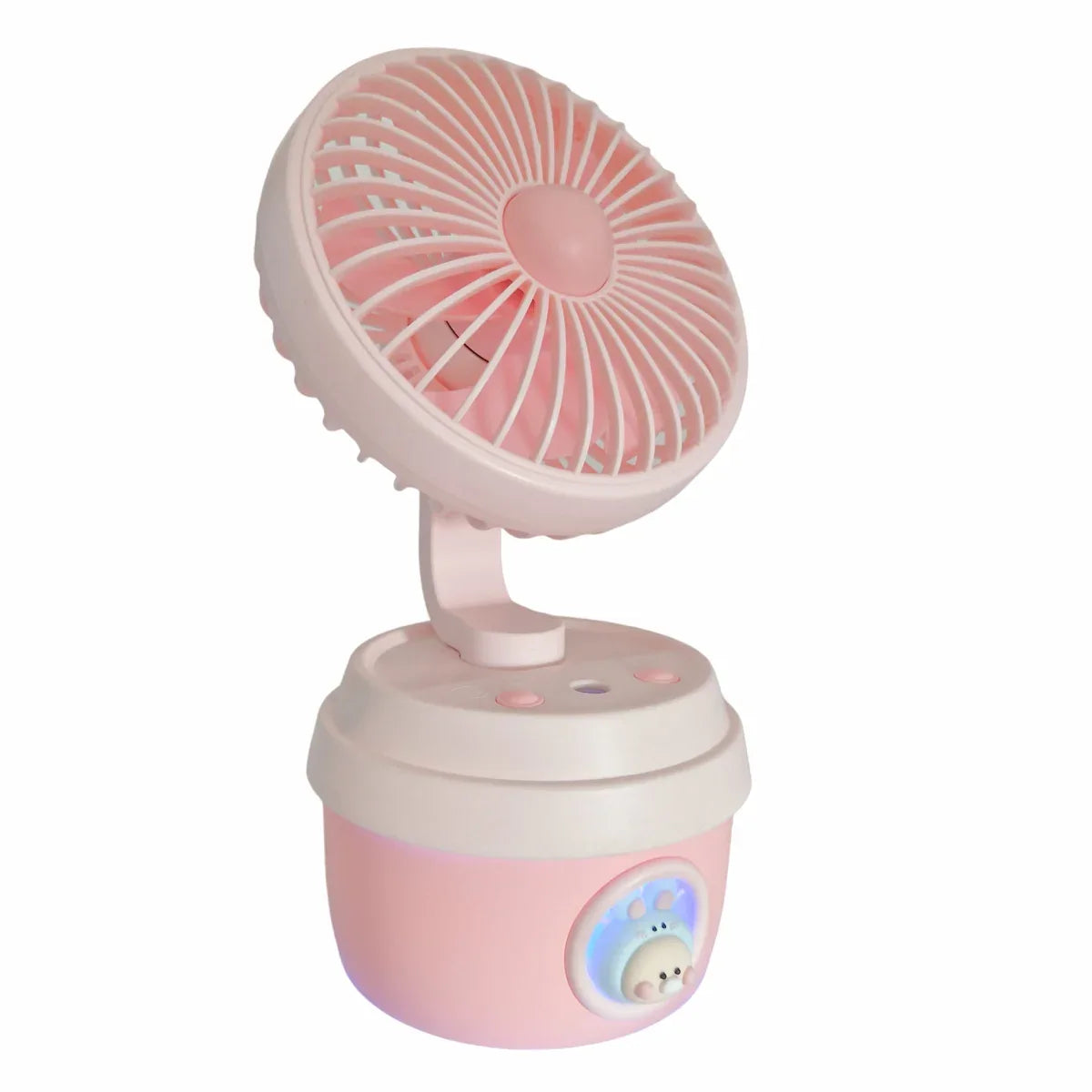Ventilator si Umidificator, cu acumulator, Naimeed D5834, USB, Roz, 110x210x105mm