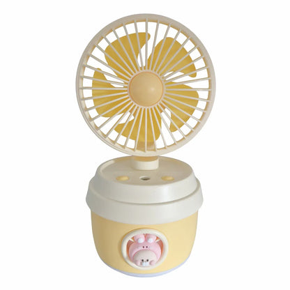Ventilator si Umidificator, cu acumulator, Naimeed D5835, USB, Galben, 110x210x105mm