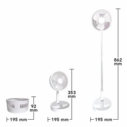 Ventilator, cu acumulator, Naimeed D5837, USB, Alb, 195x862x195mm