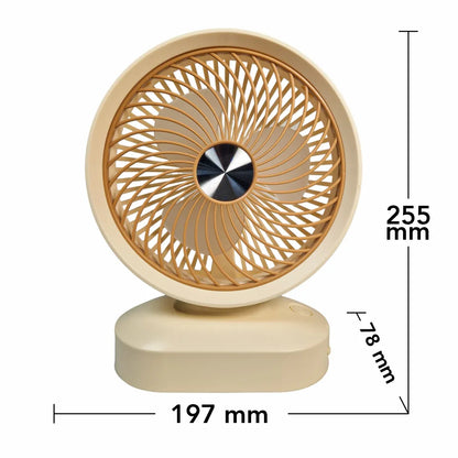 Ventilator, cu acumulator, Naimeed D5850, USB, Crem, 197x255x78mm