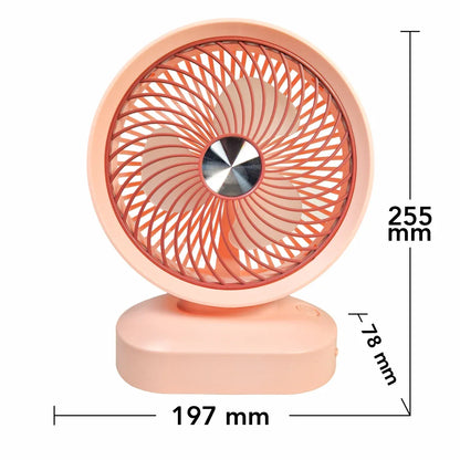 Ventilator, cu acumulator, Naimeed D5851, USB, Roz, 197x255x78mm