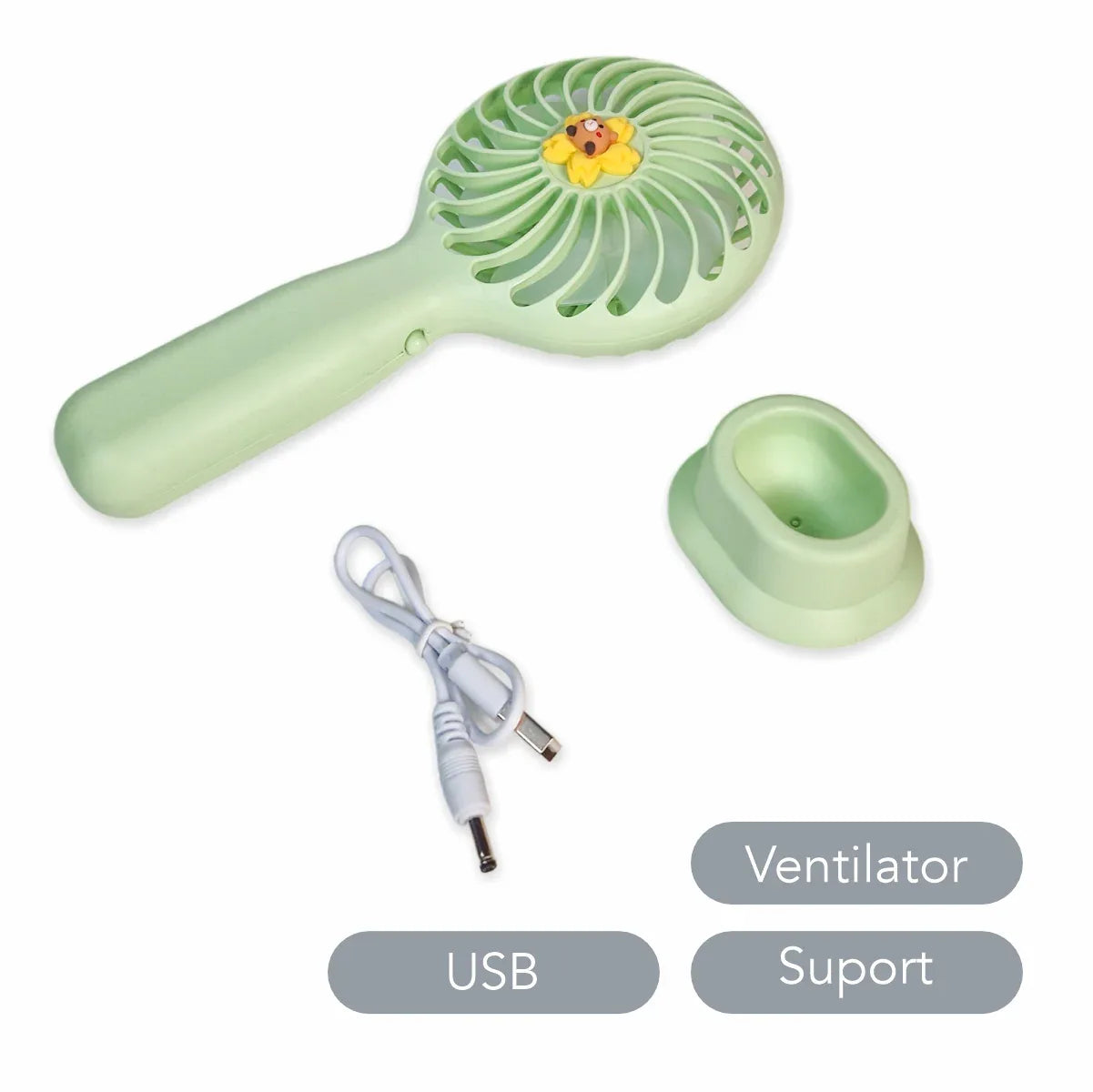 Ventilator, cu acumulator, Naimeed D5880, USB, Portocaliu, 100x200x60mm